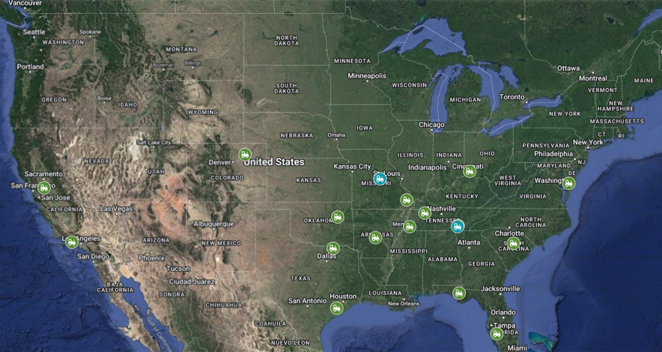 Gateway producer locations map