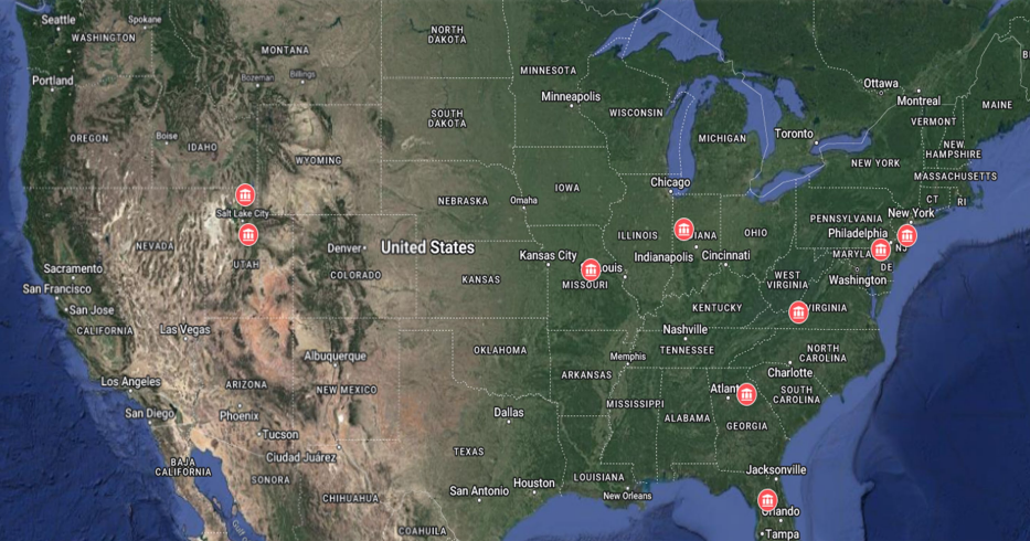 Gateway university research locations map